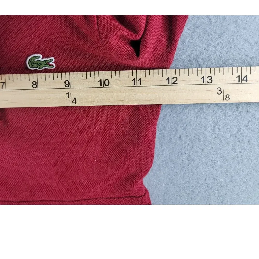 Lacoste Girls Red Long Sleeve Polo Dress Size 2 Preppy Tenniscore